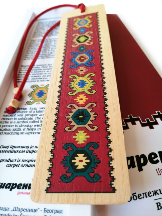 Дрвени обележивач за књиге - Корњаче - црвени - Image 3